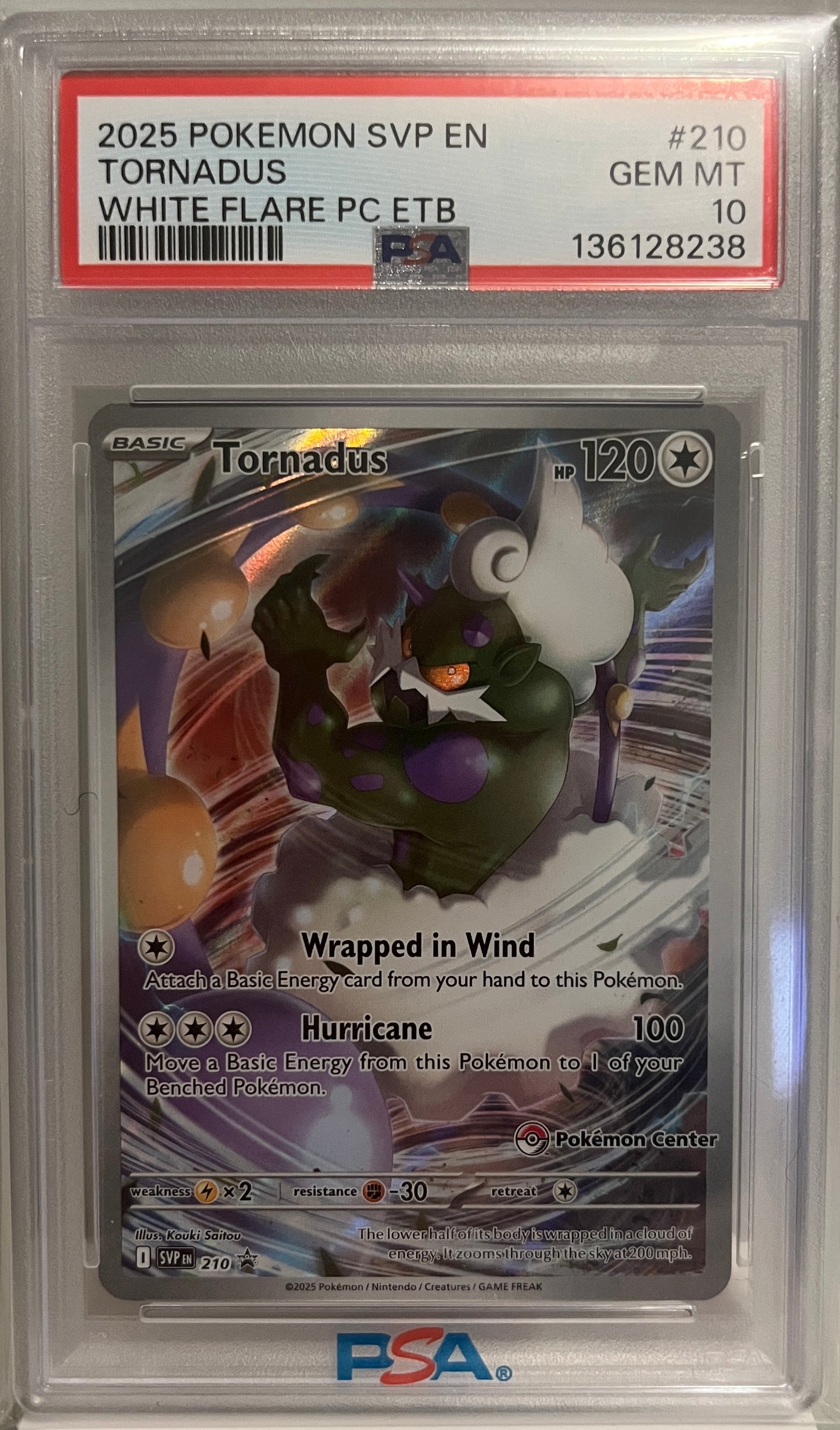 TORNADUS WHITE FLARE PC ETB 2025 POKEMON SVP EN-SV BLACK STAR PROMO PSA GEM MT 10
